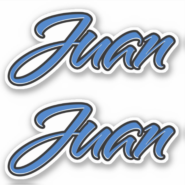 Juan Name blue Aufkleber Sticker Stickerset (Vorderseite)