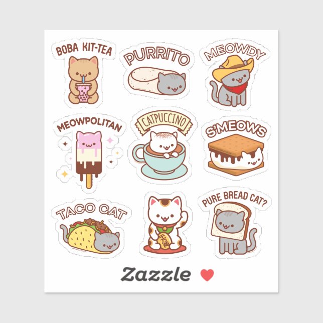 Jubby Cats - Cat Memes Stickers Sheet Aufkleber (Blatt)