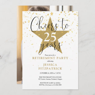 Jubel an Gold Stars Foto Rente Party Einladung