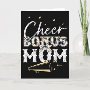 Jubel-Bonus-Mama-Shirt Leopard Cheerleading-Stiefm Karte