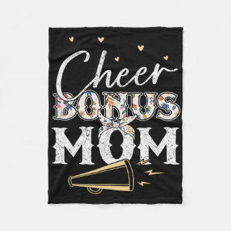 Jubel-Bonus-Mom-Shirt Leopard Cheerleading Stiefmu Fleecedecke