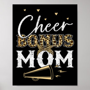 Jubel-Bonus-Mom-Shirt Leopard Cheerleading-Stiefmu Poster