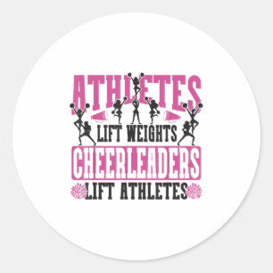 Jubel Cheerleading Athleten heben Gewichte Cheerle Runder Aufkleber