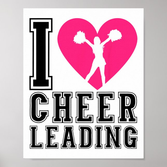 Jubel Cheerleading Herz Ich liebe Cheerleading  Poster (Vorne)