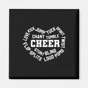 Jubel Cheerleading Herz Wort Cloud Tuck Liebe Spag Magnet