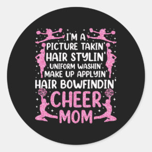 Jubel Cheerleading-Mutter Ich Bin Ein Foto Machend Runder Aufkleber