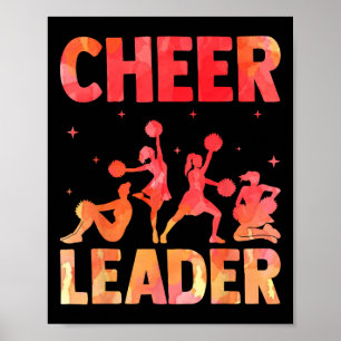 Jubel Cheerleading Wasserfarbe Regenbogen Cheer Le Poster