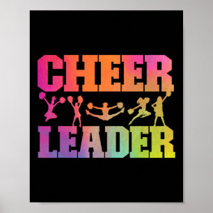 Jubel Cheerleading Wasserfarbe Regenbogen Cheer Le Poster