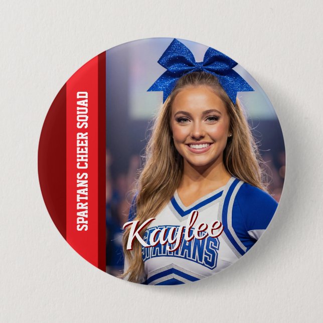 Jubel-Foto-Button Cheerleader-Team-Geist-Button Button (Vorderseite)