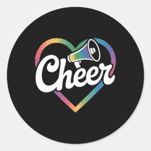 Jubel Herz Cheerleading Lustiger Cheerleader  Runder Aufkleber