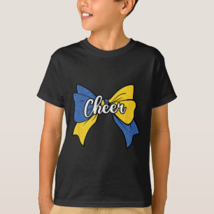 Jubel Kokette Schleife Blau Gelb Cheerleaderin Che T-Shirt