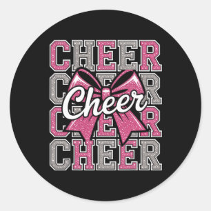Jubel Kokette Schleife Cheerleaderin Cheerleading  Runder Aufkleber