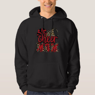 Jubel-Mama Roter Leopard Cheer Poms & Megaphon Hoodie