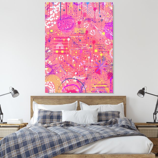 Jubel: Maximalistische Kunst Leinwanddruck (Insitu (Schlafzimmer))