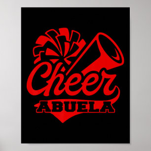 Jubel-Oma größter Fan Schwarz-Rot-Pompom Poster