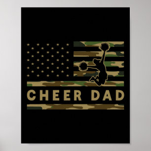Jubel Papa Camo Amerikanische Flagge Cheerleader U Poster