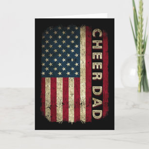 Jubel Papa Cheerleading Amerikanische Flagge Vater Karte