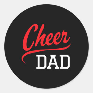 Jubel Papa Cheerleading Rot  Runder Aufkleber