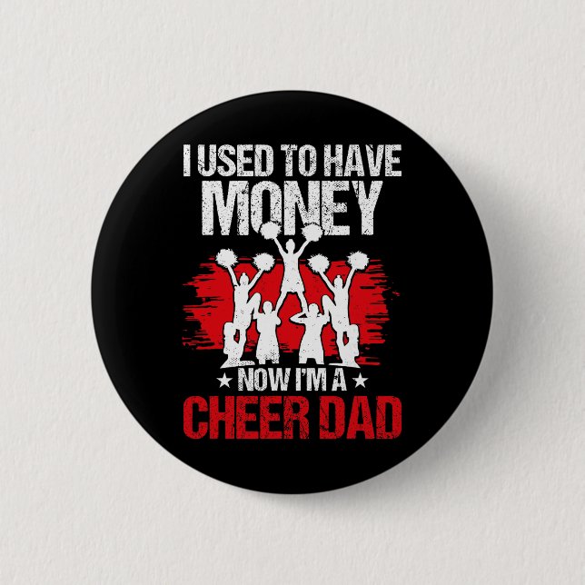 Jubel Papa Cheerleading Vatertag  Button (Vorderseite)