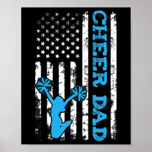 Jubel Papa USA Amerikanische Flagge Cheerleader Pa Poster