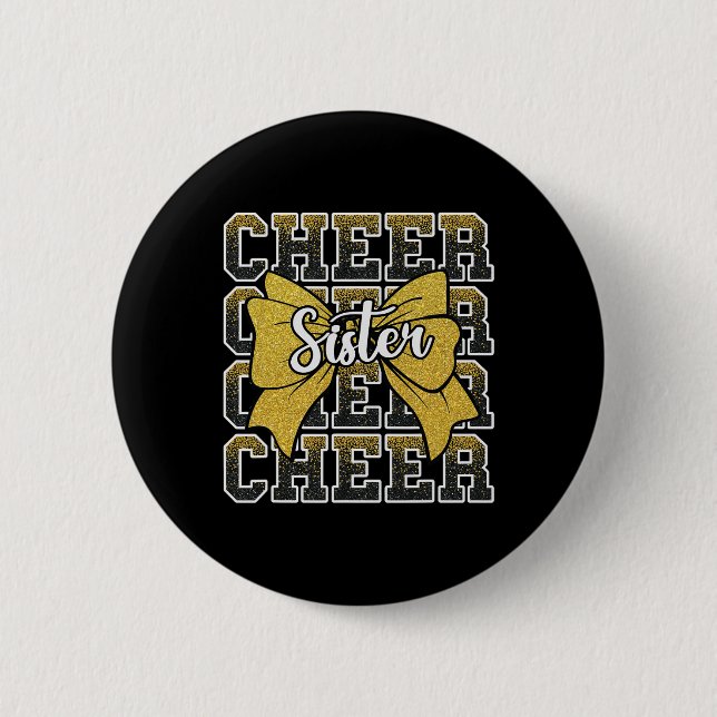 Jubel Schwester Bogen Sport Cheerleader Cheerleadi Button (Vorderseite)