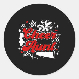 Jubel-Tante einer Cheerleader-Tante Cheerleading-A Runder Aufkleber