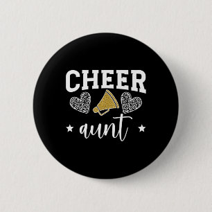 Jubel Tante Herzen Cheerleading Tante Eines Cheerl Button