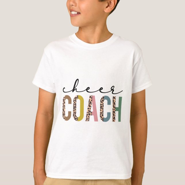 Jubel-Trainer Leopard Cheerleading-Requisiten Süße T-Shirt (Vorderseite)