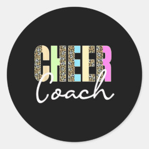 Jubel-Trainer Leopard Cheerleading Süßer Jubel-Tra Runder Aufkleber