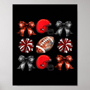 Jubel und Fußballspiel-Tag Rot-Team-Fußball-Mama Poster