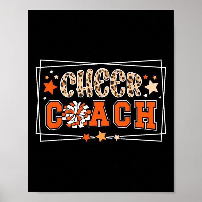 Jubelcoach Leopard Cheerleading Coach Cheerleader Poster (Vorne)