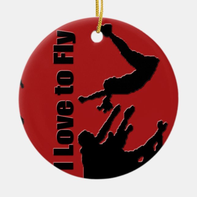 Jubeln Sie führender Verzierung, Copyright Karen J Keramik Ornament (Vorne)