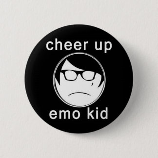 Jubeln Sie oben emo Kind zu Button