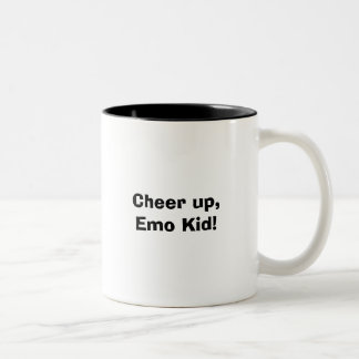 Jubeln Sie oben, Emo Kind zu! Zweifarbige Tasse
