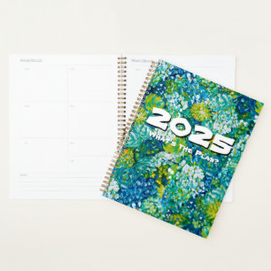 Jubilant-Blue & Green Floral Customizable 2025 Planer