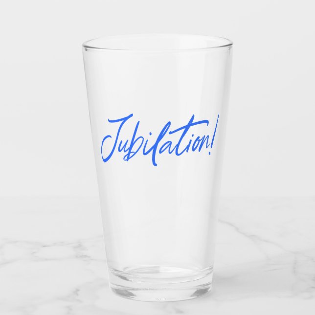 JUBILATION! CELEBRATION (BLUE) von Jeff Willis Art Glas (Vorderseite)