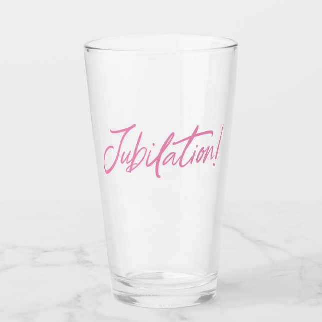 JUBILATION! CELEBRATION (PINK) von Jeff Willis Art Glas (Vorderseite)