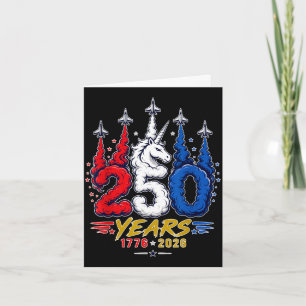 Jubiläum 1776-2026 usa patriotisches Einhorn Juli Karte