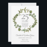 Jubiläum 25 save the date<br><div class="desc">Diese elegante botanische Jubiläumskarte mit einer eleganten,  waldgrünen Garage kann mit Ihrer speziellen Silber-Jubiläumsinformation personalisiert werden. Das 25. Auf der Rückseite befindet sich eine passende Blumengarage,  die Ihr Jubiläum in elegantem weißem Text auf silberfarbenem Hintergrund umrahmt. Entwickelt von Thisisnotme©</div>