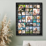 Jubiläum 33 FotoCollage Custom Personalisiert Leinwanddruck<br><div class="desc">Erstellen Sie einfach einen Hochzeitstag Gedenktafel, um die Erinnerungen des Keepake Fotos als hochwertiger Leinwand zu präsentieren. Nutzen Sie diese leicht hochzuladende Collage-Vorlage mit 33 Quadratbildern des Fotos, die Sie durch die Jahre hindurch zum Jubiläum des jeweiligen Jahres bewundern können und personalisiert mit Ihrem eigenen Text. Der Hintergrund und der...</div>