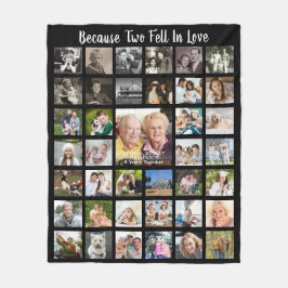 Jubiläum 39 FotoCollage Personalisiert Black Fleecedecke