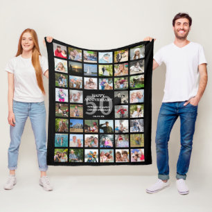 Jubiläum 44 FotoCollage jedes Jahr Personalisiert Fleecedecke
