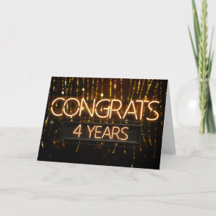 Jubiläum 4 Jahre Mitarbeiter - Neonschilder Karte
