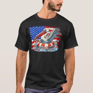 Jubiläum 4. Juli Fahnenflagge in den USA Pelican A T-Shirt