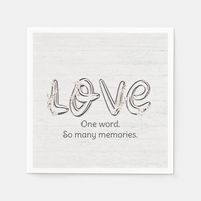 Jubiläum Almond Blossom Liebe Text Serviette (Vorderseite)