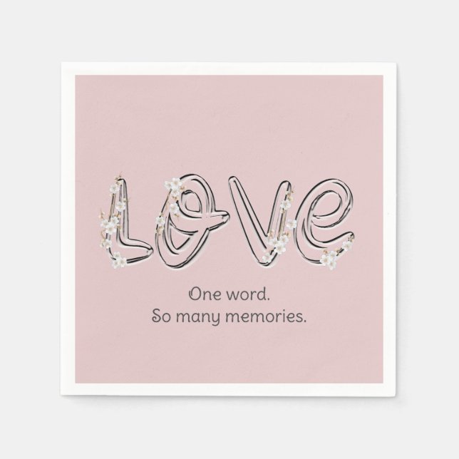 Jubiläum Almond Blossom Liebe Text Serviette (Vorderseite)