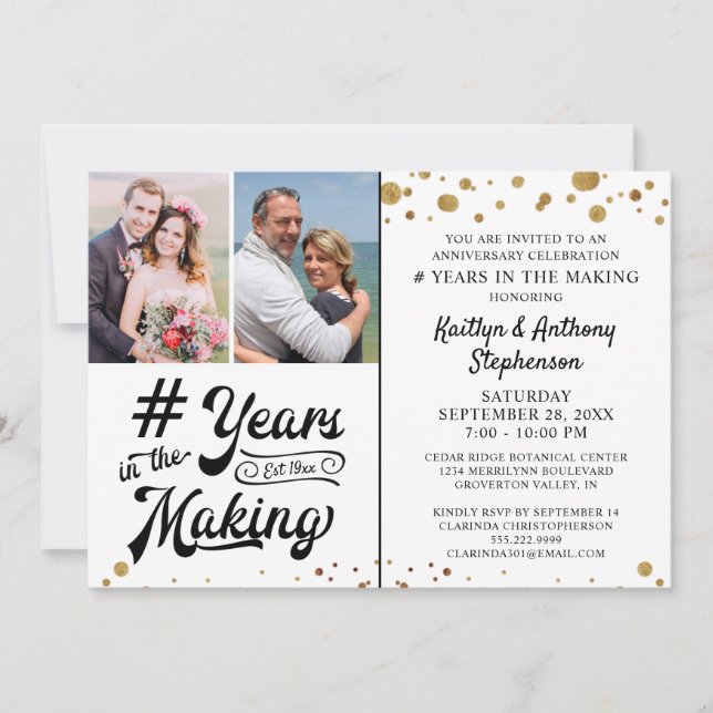 Jubiläum Black Gold JAHRE IM MAKING Einladung (Vorderseite)