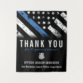 Jubiläum Blue Line Polizeischutz Wandteppich