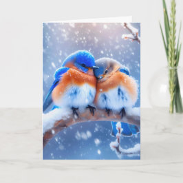 Jubiläum Bluebirds schnupfen im Winter Karte