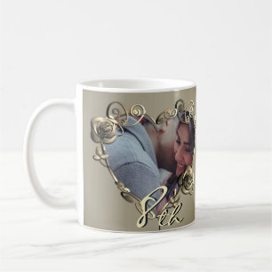 Jubiläum Bronzy Rose Heart Frame Kaffee Tasse